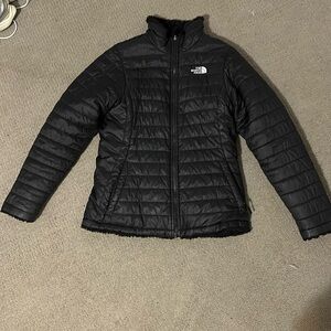 Kids black North face winter coat, reversible